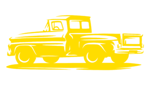 Old yellow truck vector image